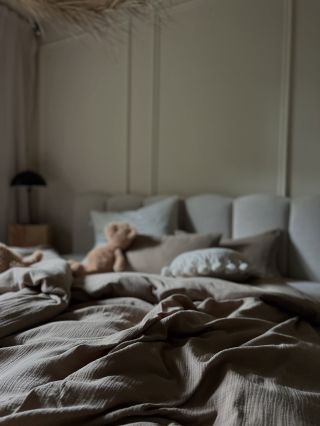 Hnědý mušelín, boží❣️ Pro stávající, podzimní, období úplně dokonalé🫶🏼. Do konce října pořídíte mušelínové produkty...